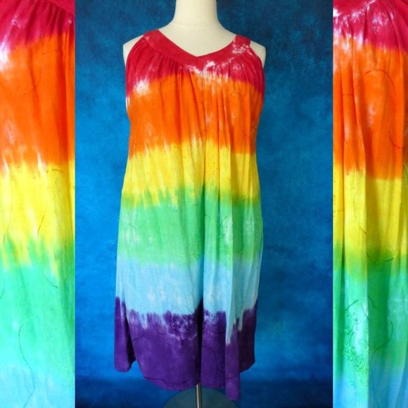 Jackpot Custom Tie Dye Festival Dress One Size - Picture 1 of 7